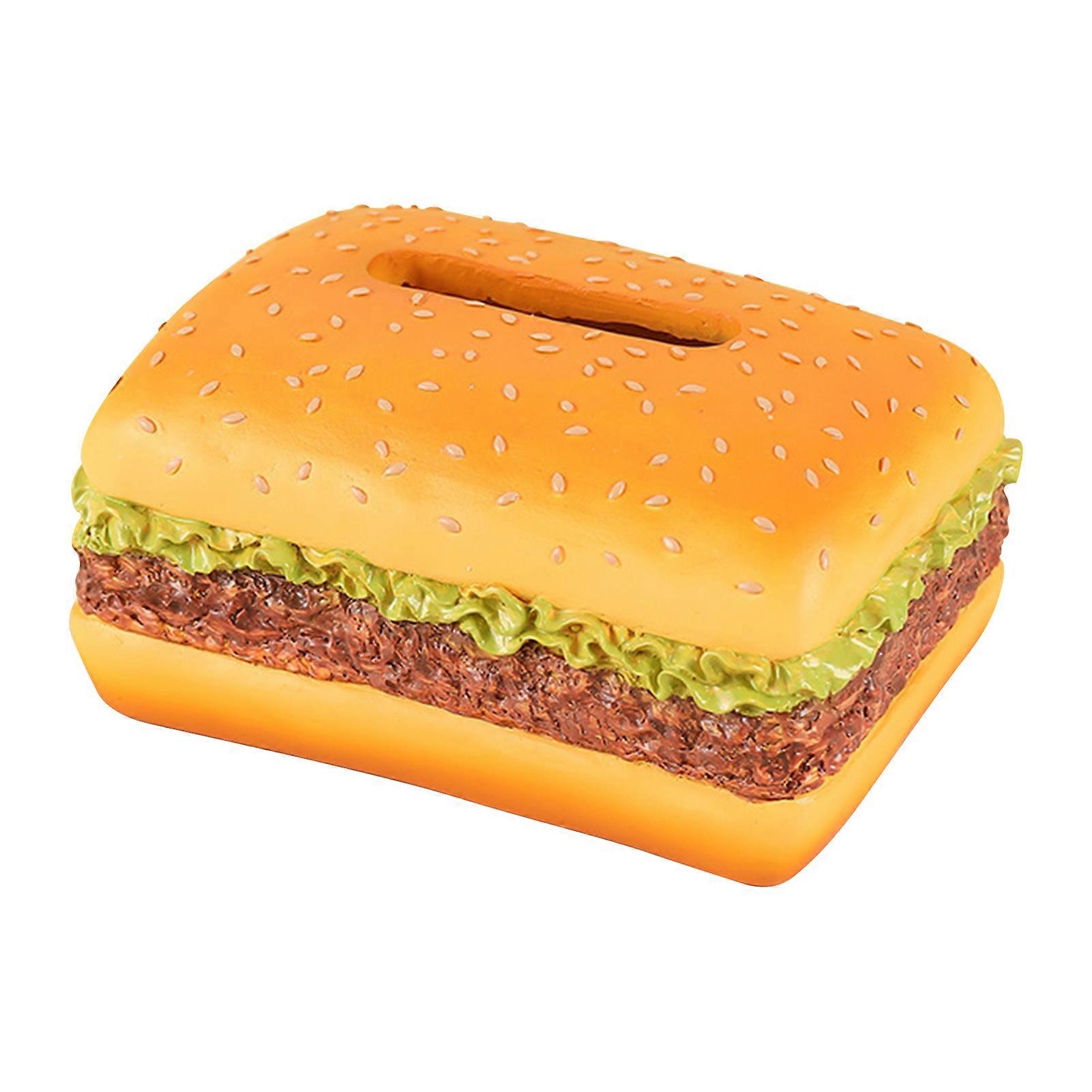 Charming Burger Tissue Box Unique Hamburger Shape Tissue Box Cover Multipurpose Novelty Napkin Dispenser