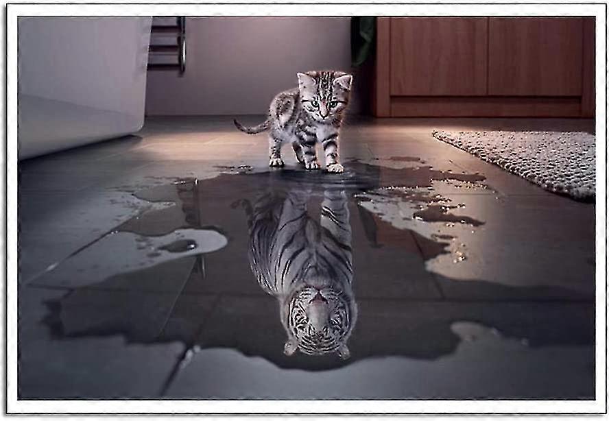 Kitten Reflect In A Tir Ing Core, 40x60cm