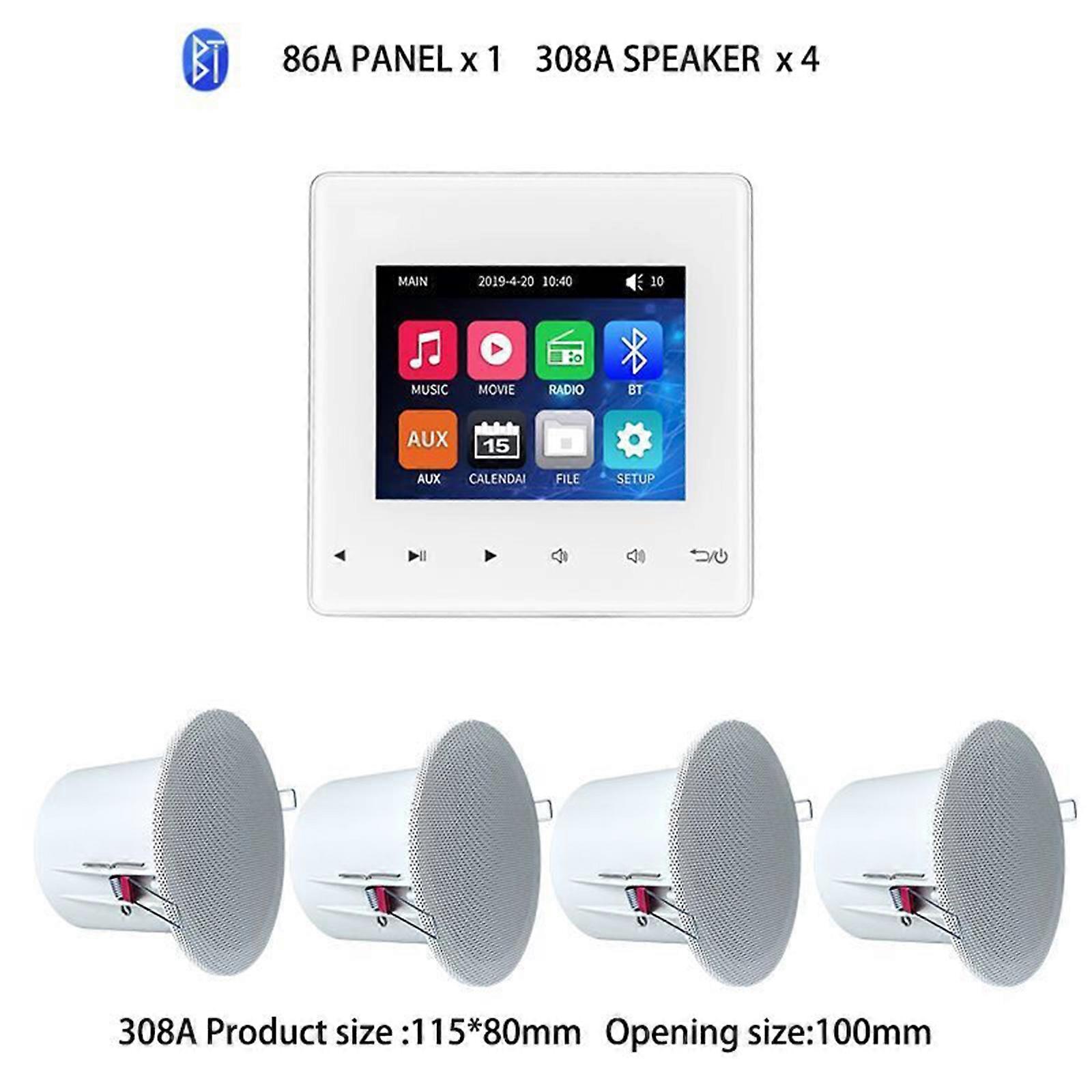 Ενισχυτής τοίχου Bluetooth με οθόνη 2.8", στερεοφωνικό ηχείο οροφής, ραδιόφωνο FM, έξοδος 15W
