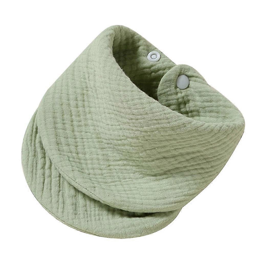 Soft Feeding Drool Bibs Cotton Newborn Solid Color Snap Button