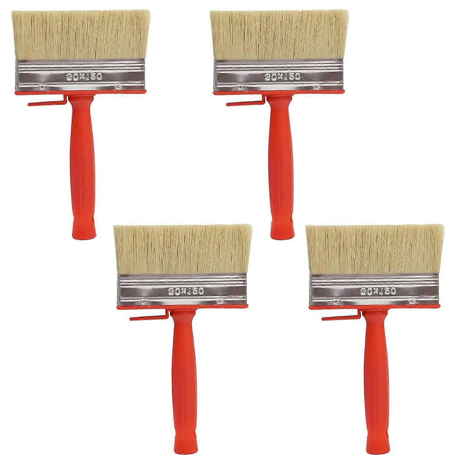 4 Pcs Shed Fence Paint Brushes Decking & Timber Block Stain Brush 4.7Inch/120mm for All Types of Pa