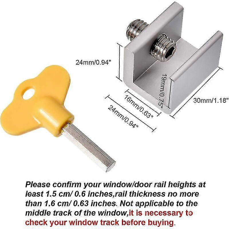 8 Sets Adjustable Sliding Window Lock Locking Aluminum Alloy Windows Windows Gift