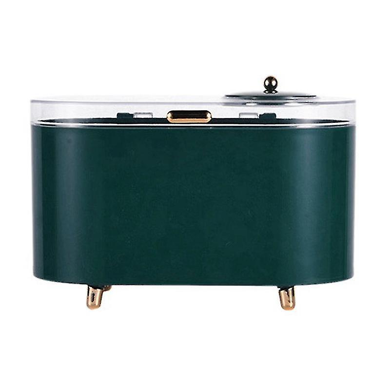 Makeup Organizer Storage Box With Small Mirror 2l Capacity (green)
