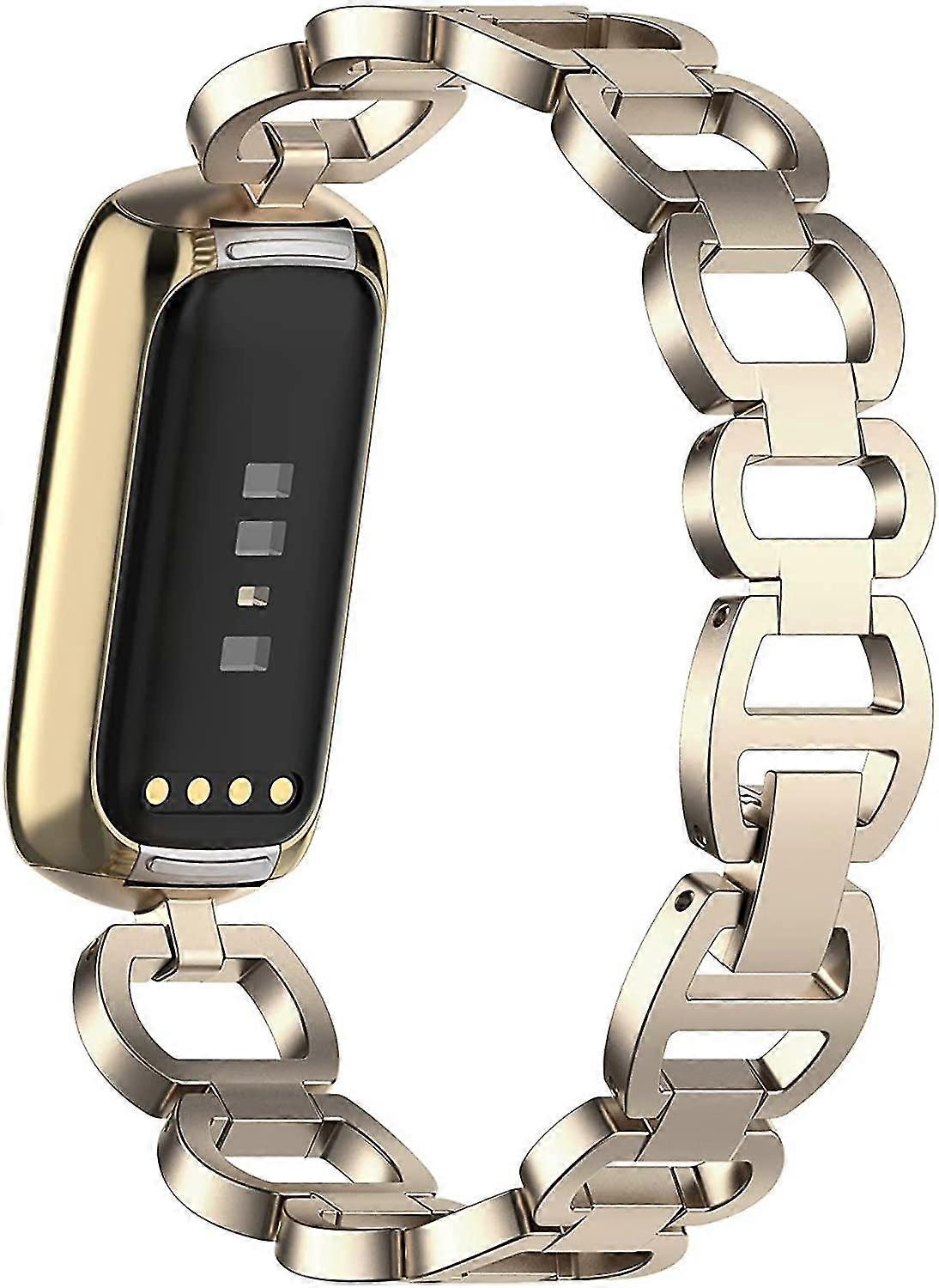 Compatible With Fitbit Luxe Band For Women, Adjustable Stainless Steel Wristband Metal Watch Band D-shaped Bracelet Strap Accessories For Fitbit Luxe
