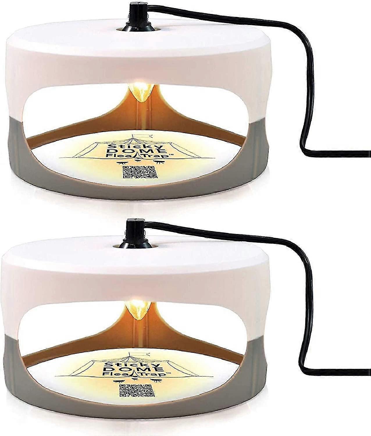 Sticky Dome Flea Trap With 2 Sticky Discs. Odorless, Non-toxic, Natural Insect Traps, Safe For Indoor Use, Children And Pets (white) (2pcs) Yaju