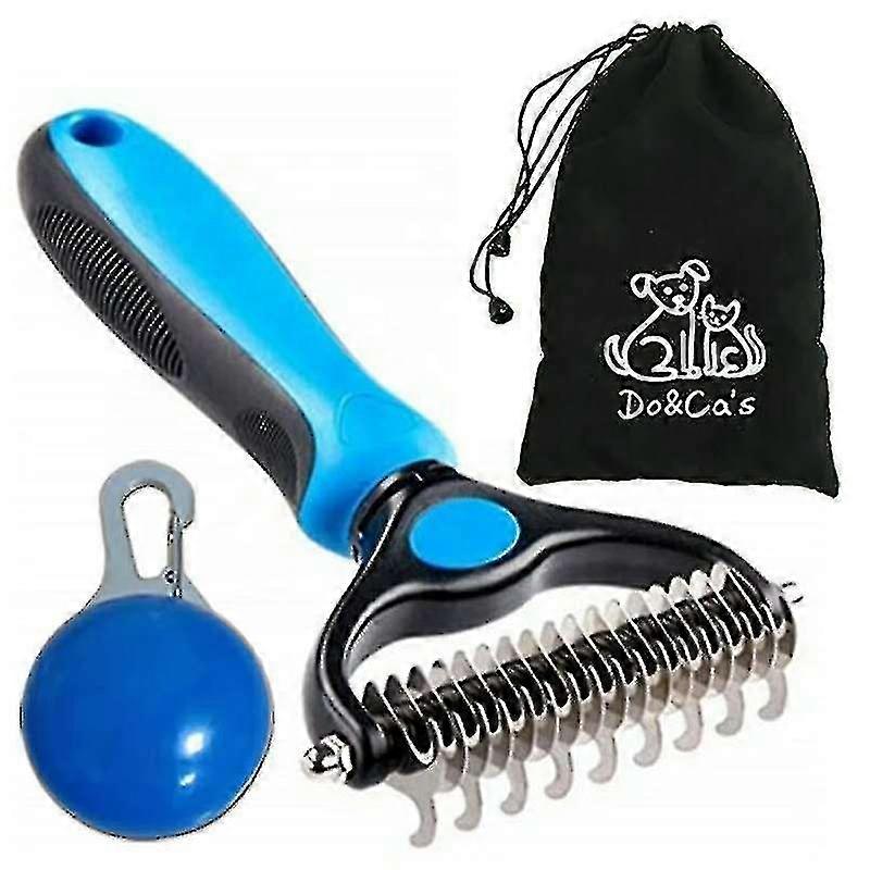 Pet Deshedding Brush Double-sided Undercoat Rake
