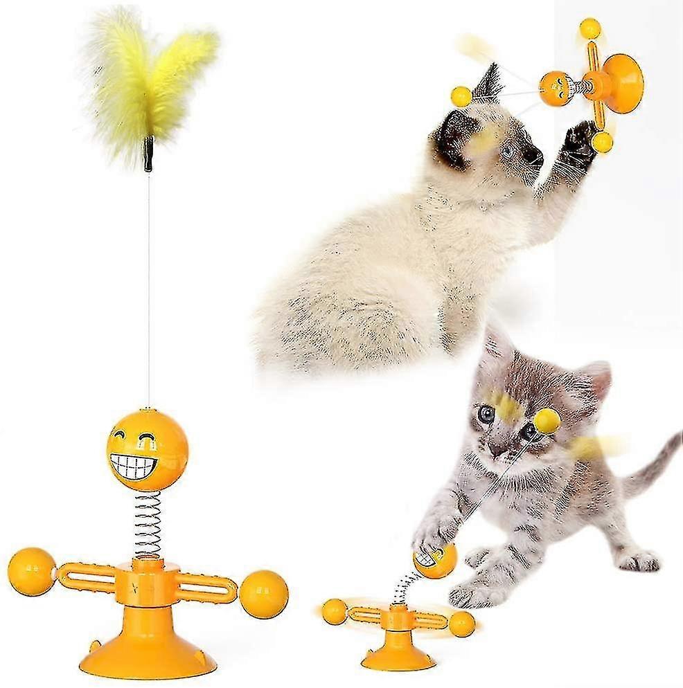 Wall-mounted Cat Spring Toy