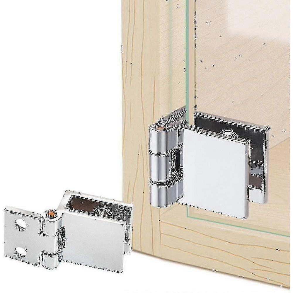 4 قطع مشبك مفصلي الباب الزجاجي ، المفصلي لخزانة المطبخ باب زجاجي ، عرض ، دش ، قوس من الفولاذ المقاوم للصدأ لزاوية فتح باب الخزانة GID