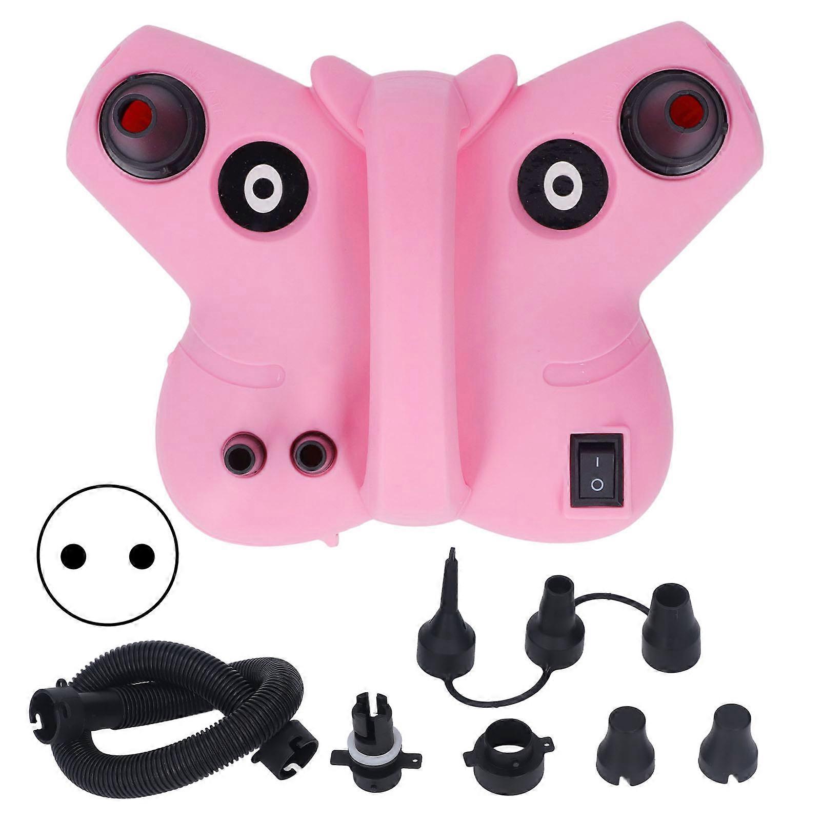 Electric Air Pump Double Hole Automatic Inflator Inflation Tool Set Kit for Inflatables EU Plug 220-240V