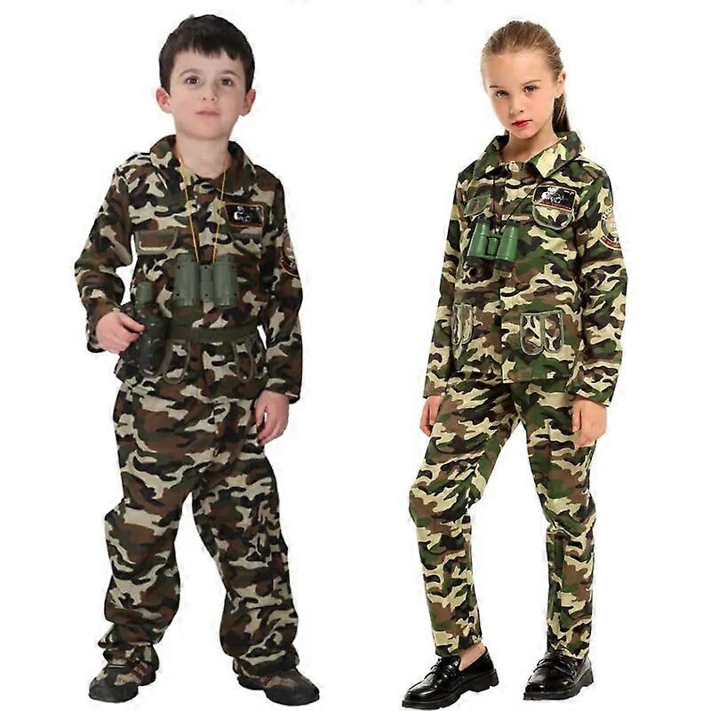 Boys Girls Special Forces Soldier Costume for Child Kids Army Military  Camouflage Occupation Uniform Game Role Play