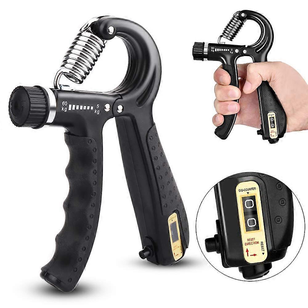 مدرب يدوي ، مدرب إصبع مع وظيفة العد (0-99) ، قضيب إصبع مدرب اليد بنطاق 5 كجم - 60 كجم