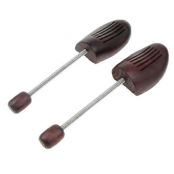 2x1Pair Practical Wood Shoe Tree Adjustable Spring Shoe Stretcher Unisex Men