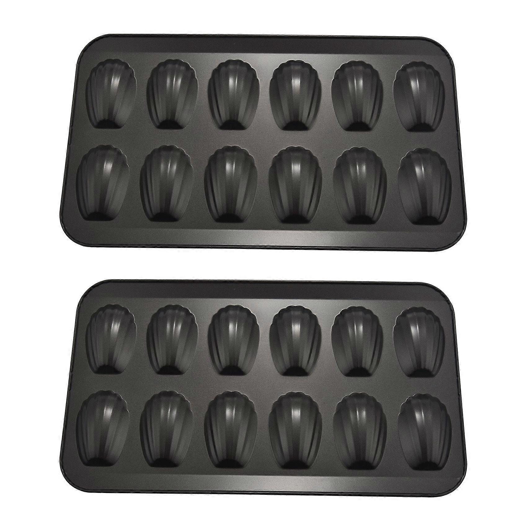 4 Packs Non-Stick Madeleine Pot, Baking Mold 12 with Shell Cake Baking Tray Chocolate Non-Stick Bak