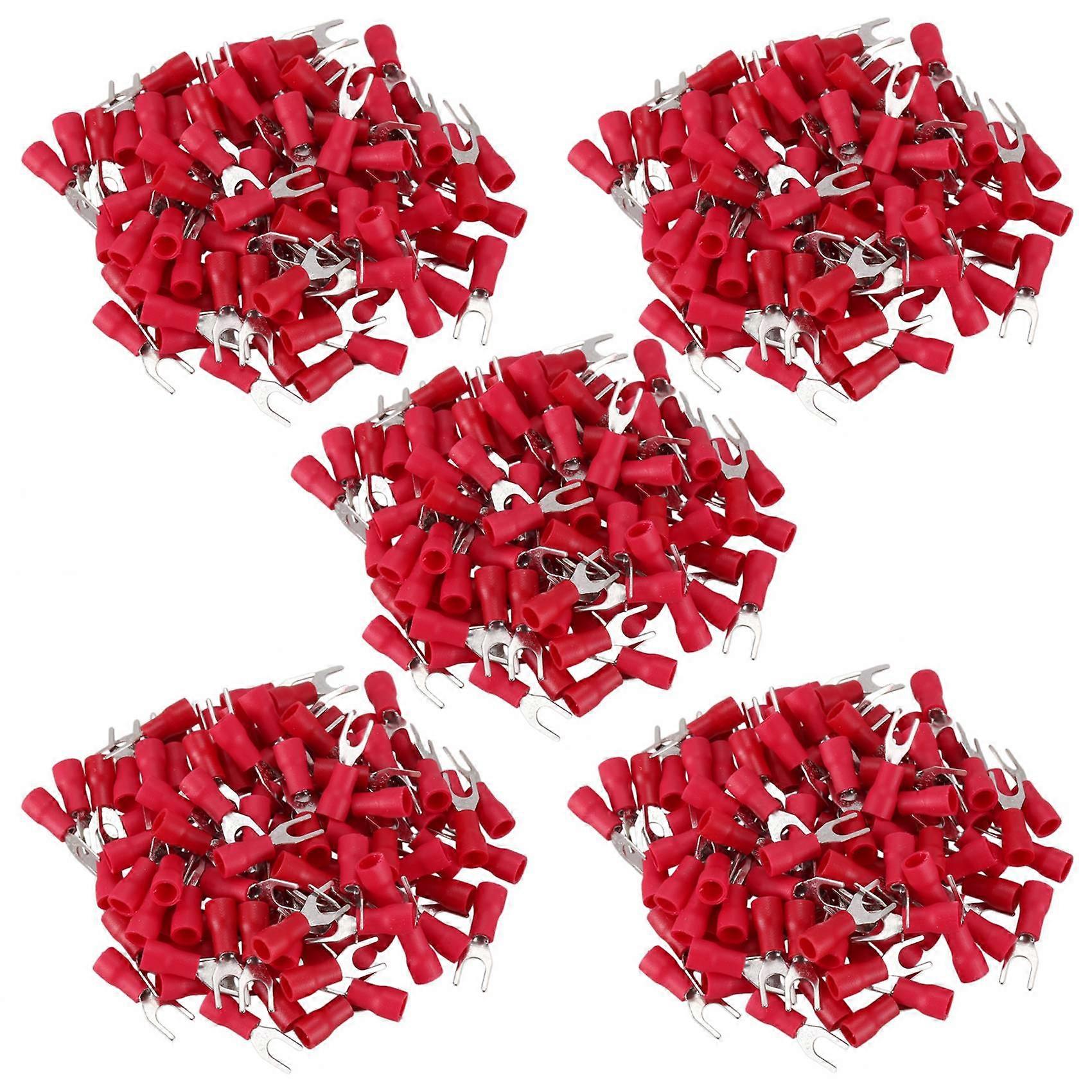 500 Pcs 4mm Fork AWG 22-16 Pre Insulated Terminal Cable Lug
