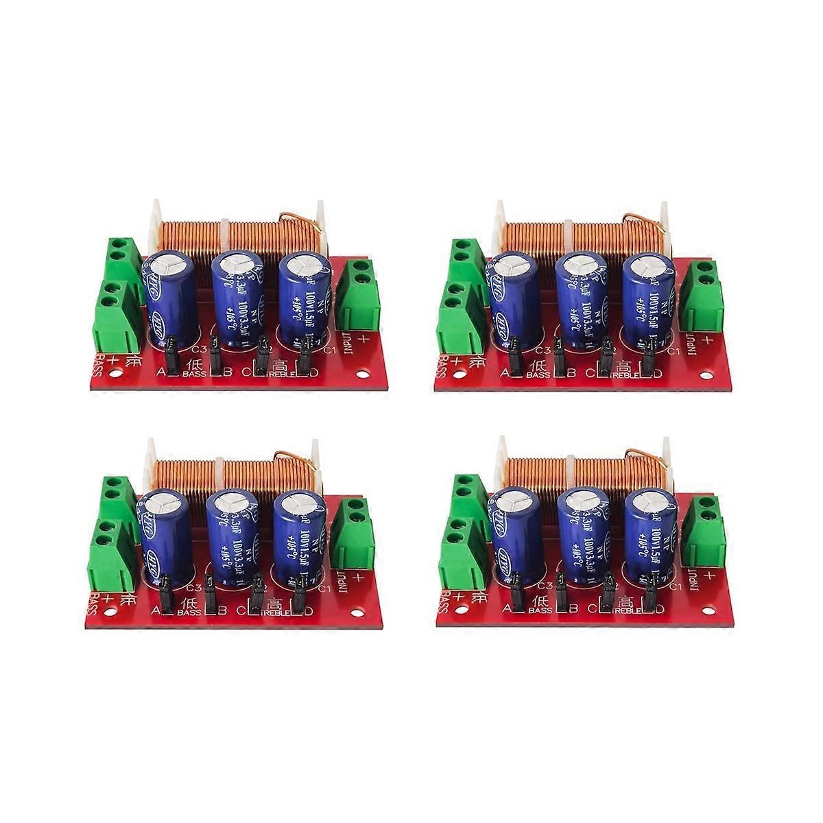 4Pcs 400W Speaker Crossover 2 Way Audio Adjustment Tweeter Bass Speakers Filter Frequency Divider f