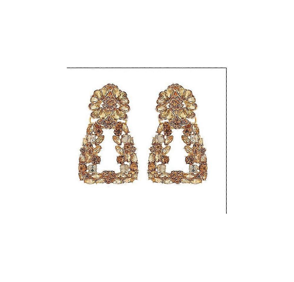 Large Square Triangle Dangle Crystal Drop Bohemian Earrings