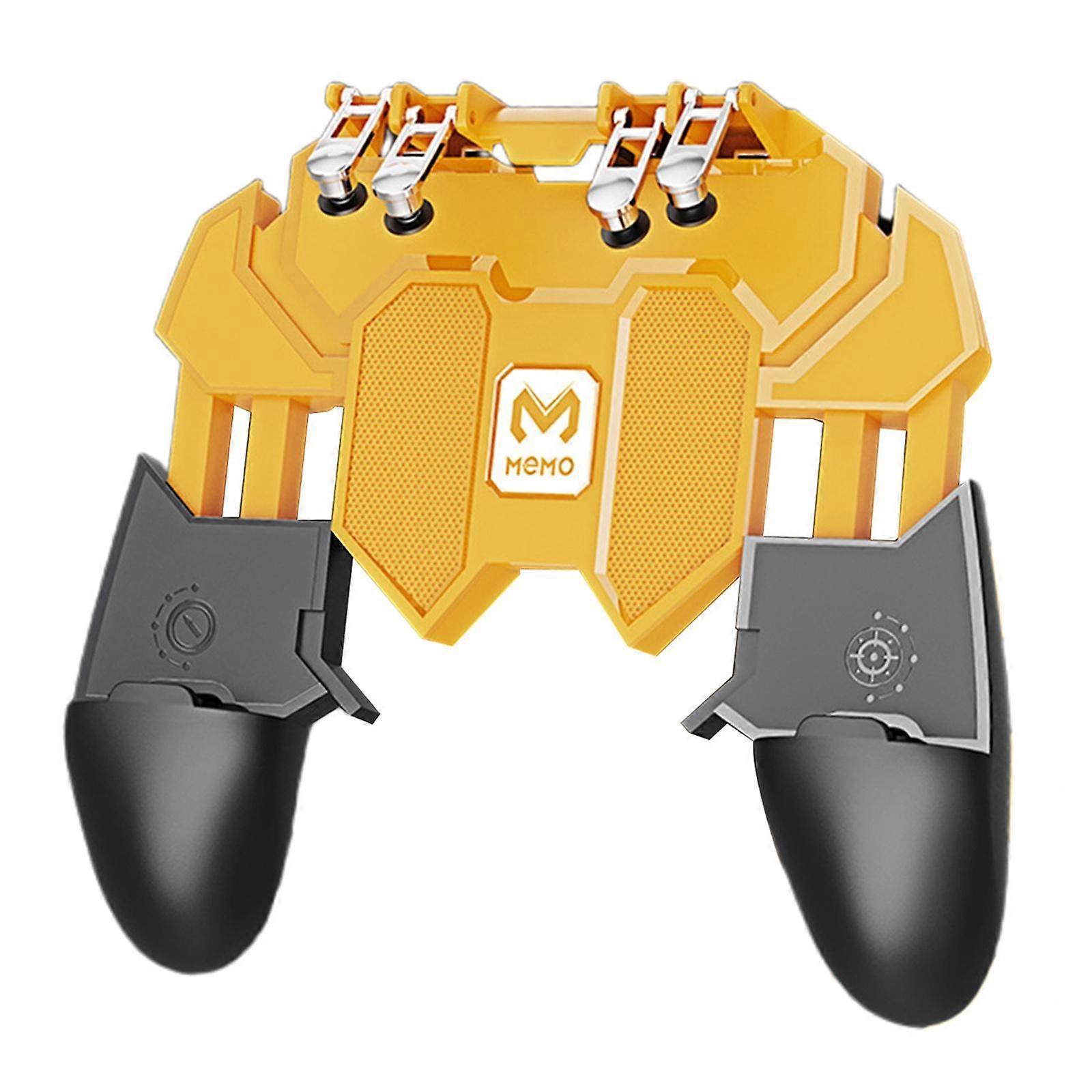 Six Finger Mobile Phone Game Controller Gaming Grip Gamepad for IOS Android Shoot Sensitive Controller Convenient w/ Reversal Button - Black A