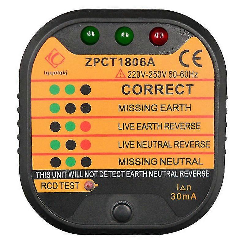 Professionele Socket Tester Pro Voltage Test Rcd 30ma Socket Detector Eu Plug Ground Zero Line Plug Polariteit Phase Check Tool [JKW]