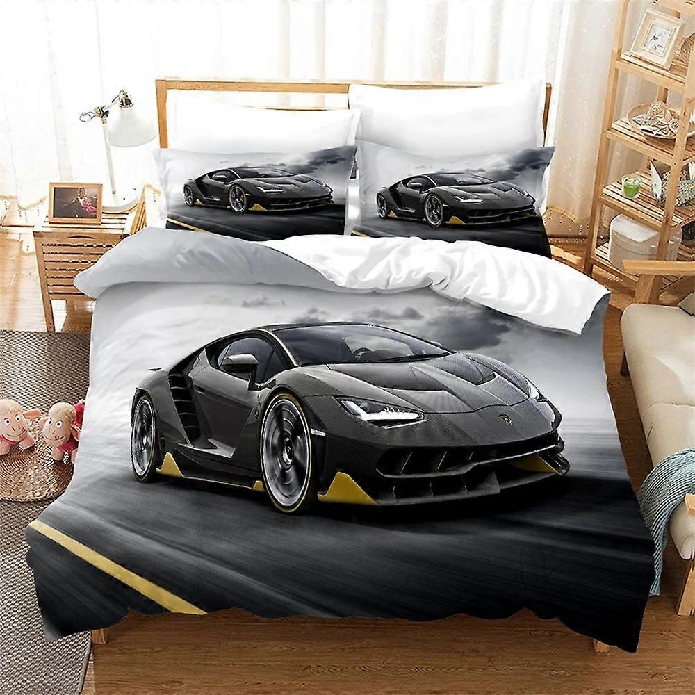 y484 Lakan Cool Racing Påslakan Set Hem Sovrum Dekoration King Sport Car Print Sängkläder Set Pojke Påslakan Örngott Gåva Lakan vvb48