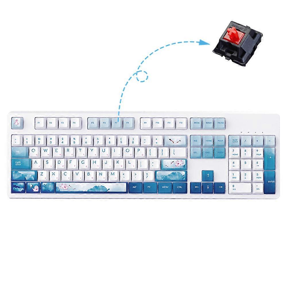 Wired Keyboard Keyboard Switch compatible with Windows PC Gamers-red axis