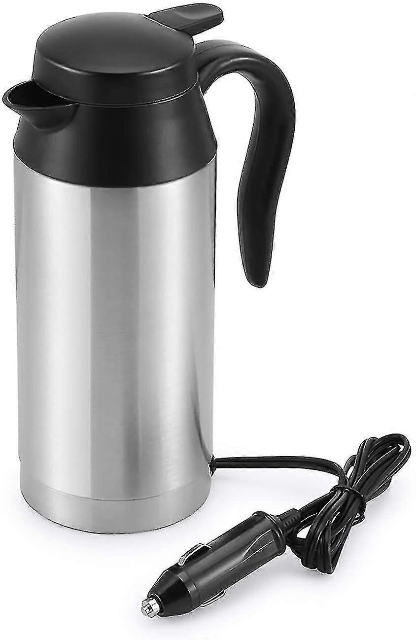Vannkoker - 750ml - 12v - Med SigarettEnner Lader - Rustfritt Stål Oppvarming Cup