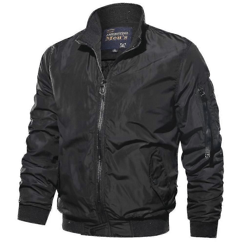 Men Bomber Jacket Motorcycle Pilot Coat Outwear