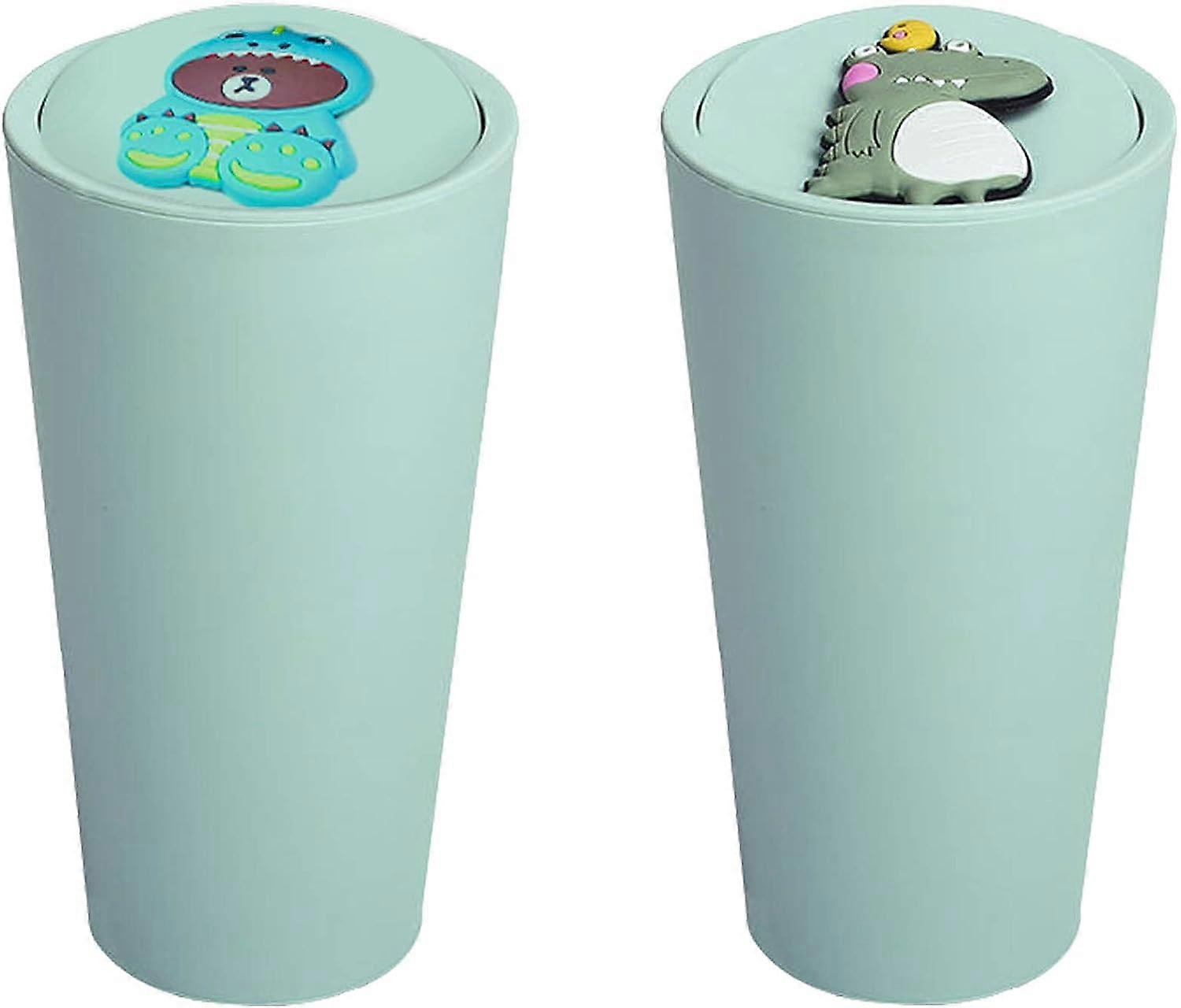 Portable Cartoon Design Mini Car Trash Can with Lid