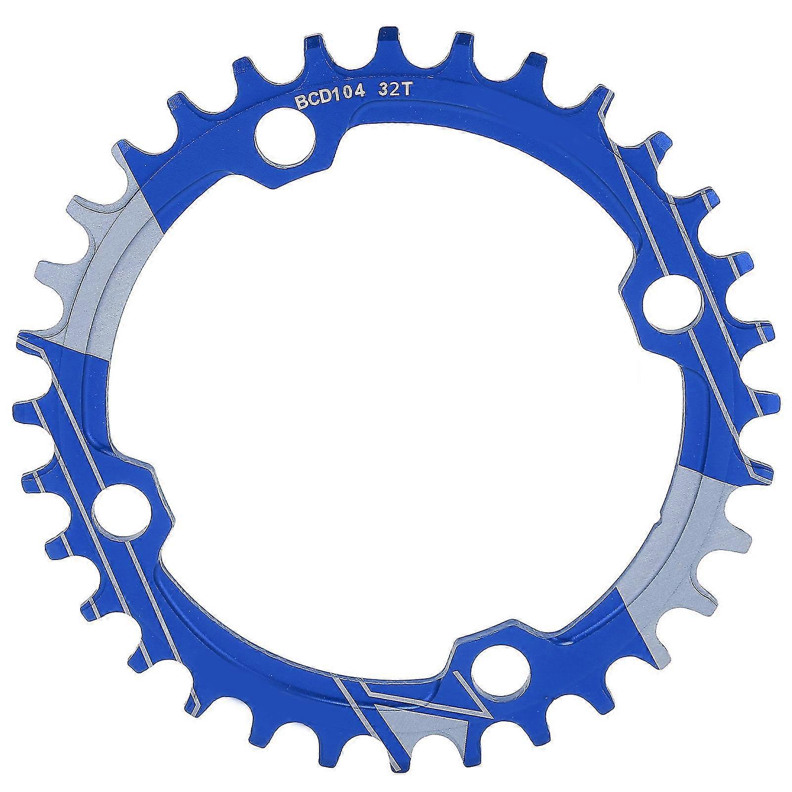 32T Blue 104BCD Round Narrow Wide Chainring for MTB Bicycle Crankset