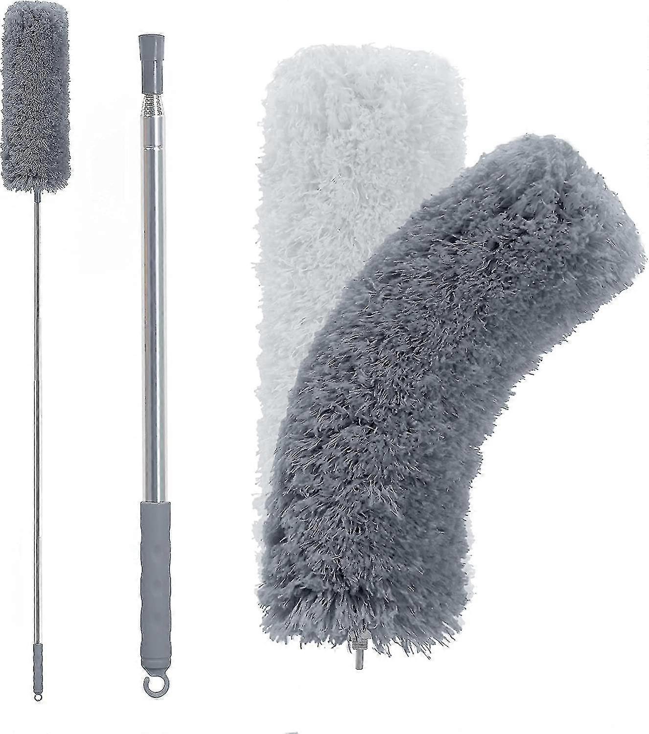 Microfiber Duster With Extendable Handle, 250cm Long, Folding Head ,dark Gray