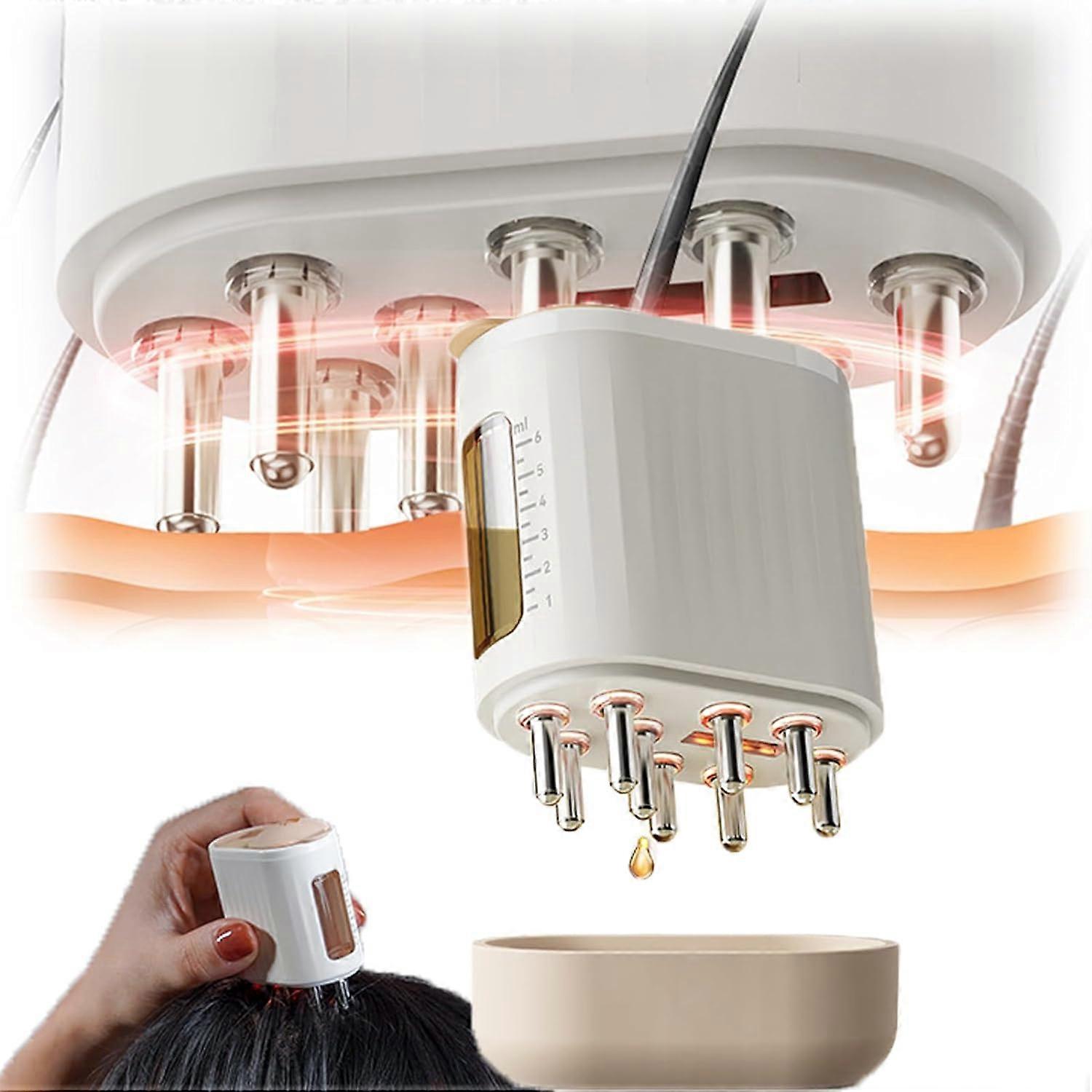 Hair Oil Applicator, Electric Scalp Massager Brush with Red Light for Hair  Growth Treatment, Scalp Applicator Comb Head Fluid Brush