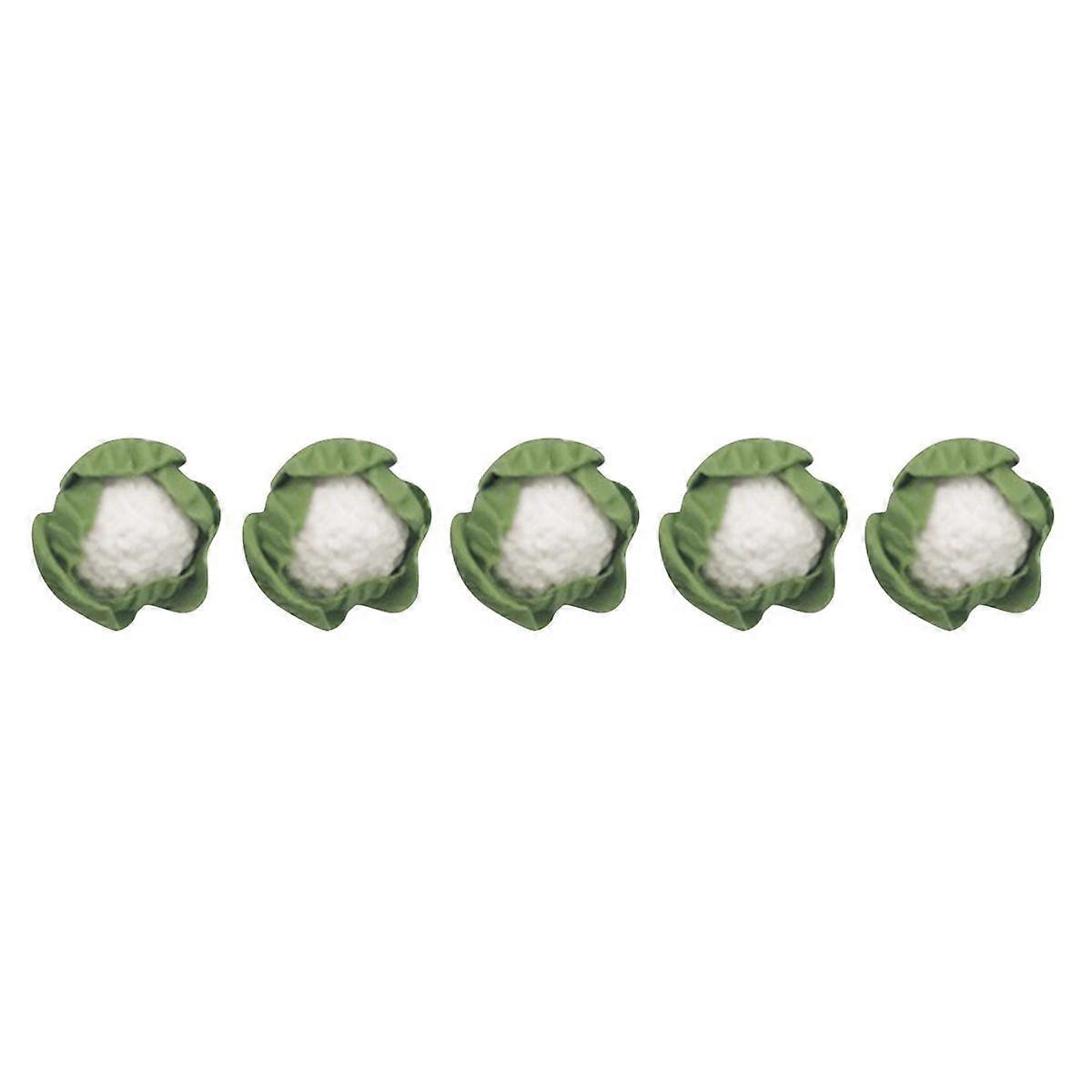 5 Pieces Mini Handmade Clay Vegetables Miniatures Cauliflower Cabbage for Doll Kitchen
