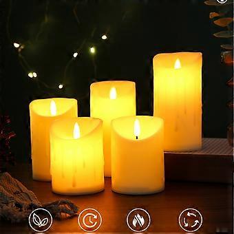 Homemory 15,2 x 7,6 cm candele impermeabili senza fiamma per esterni, candele a LED, candele alimentate a batteria con telecomando e timer, candele elettriche in plastica artificiale