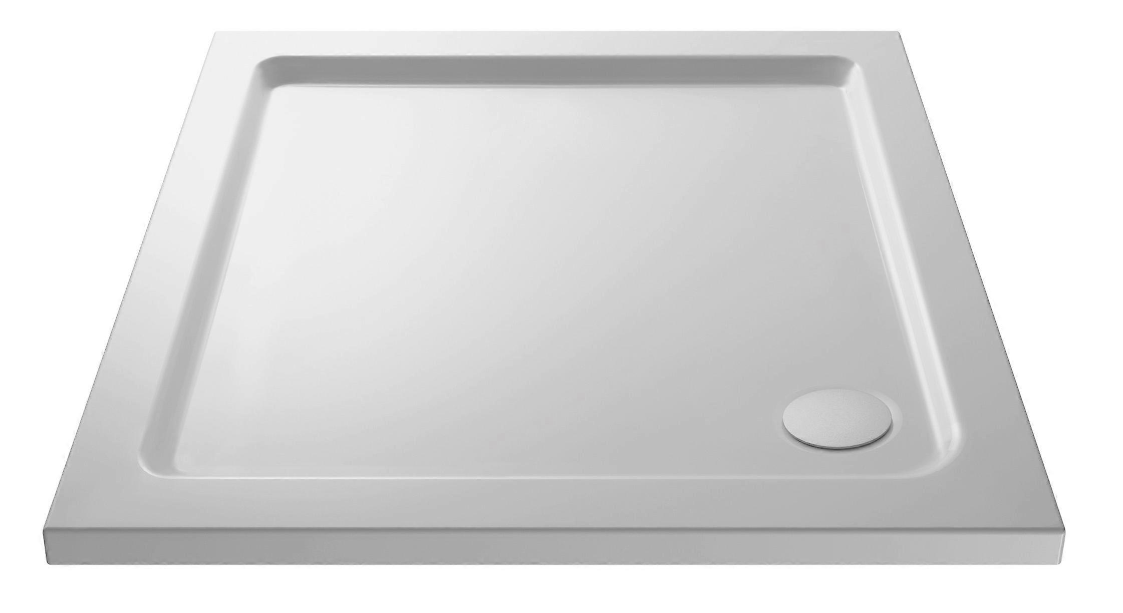 760mm Premium Square Shower Tray - White
