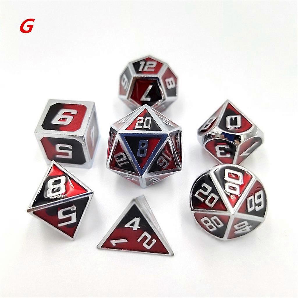 Dice Set Copper Metal Polyhedral Dice Set-Dungeons Dragons Dice Includes 7 Dice