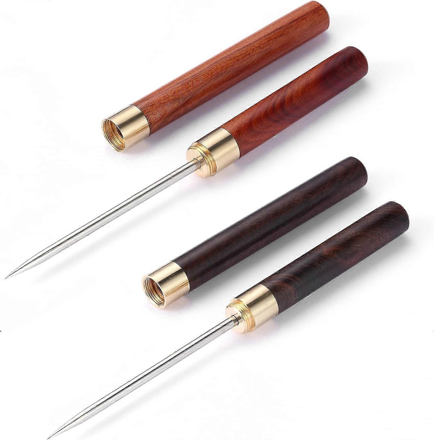 3 Pack Stainless Steel Ice Picks with Safety Cover,6.69-inch Pick Tool for Breaking Ice, Non-slip Wooden Handle for Easy to Grip, for Kitchen,Bartende