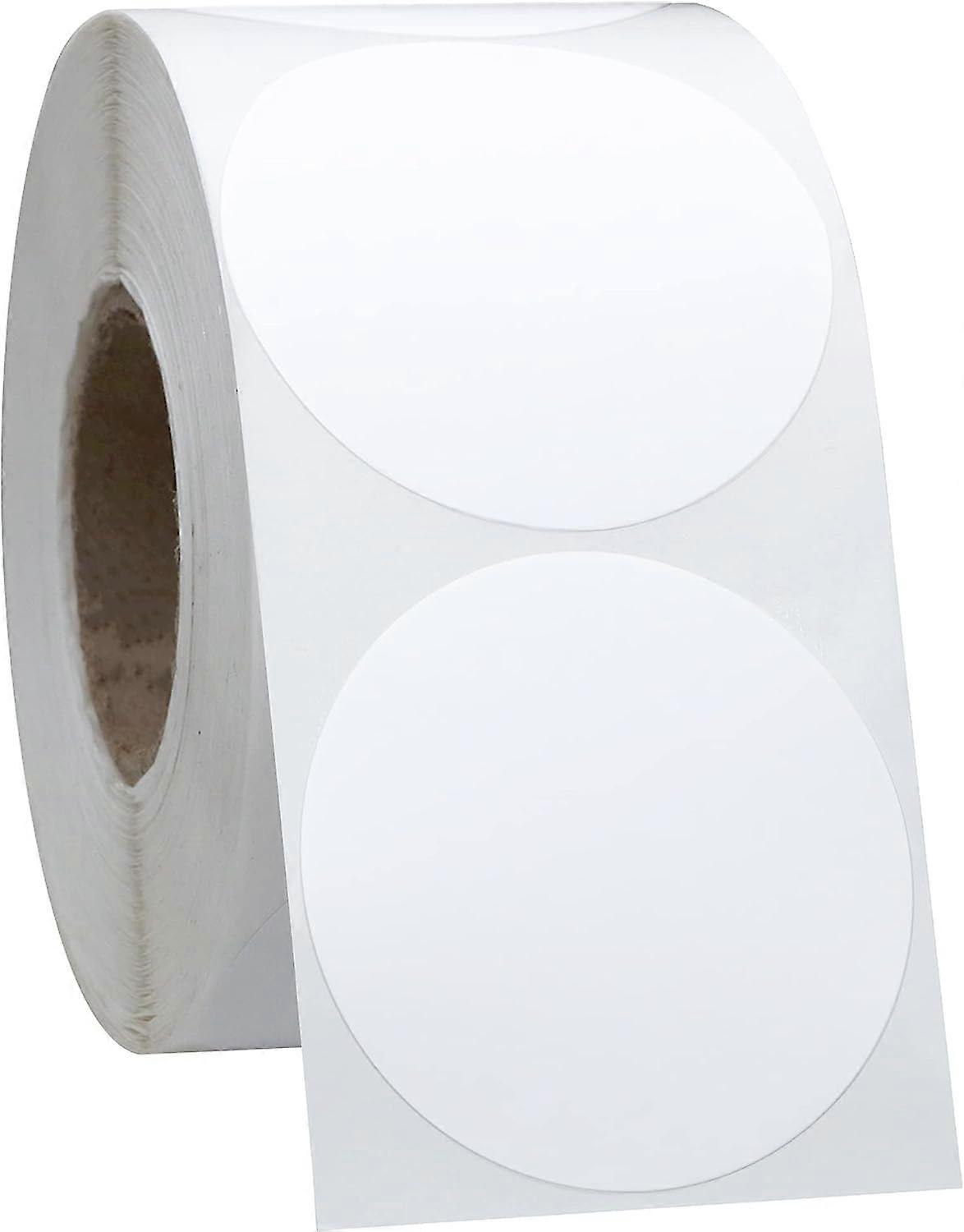 500 Pack Multi-Purpose Round Thermal Sticker Labels for Label Printers White 2"