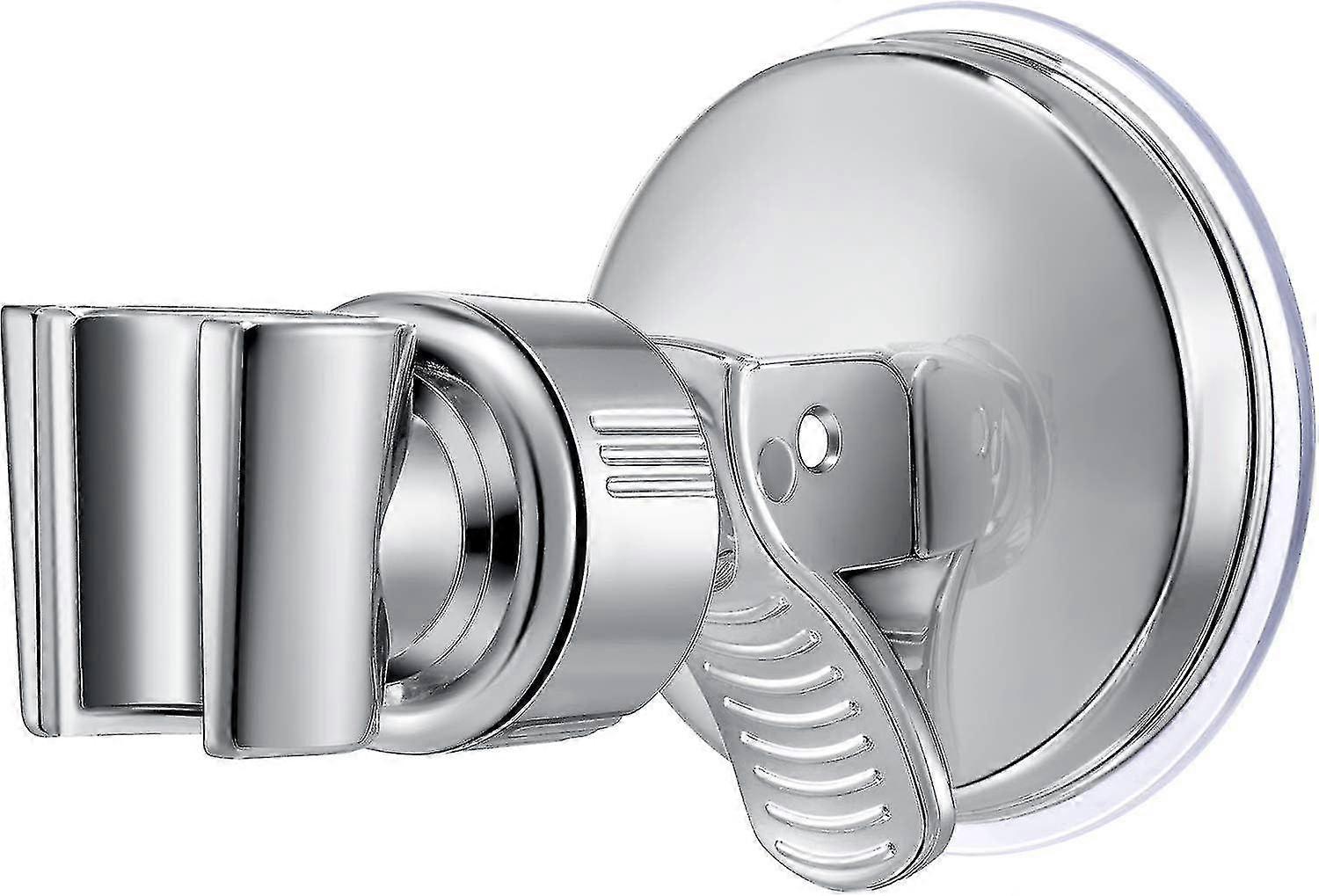 Suction Cup Mount Adjustable Handheld Shower Head Holder Bracket - Chrome Polished ABS Plastic for M