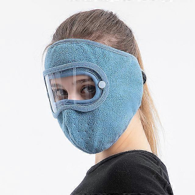 Windproof Face Warm Mask Winter Cap Ski Breathable Masks Fleece Face Shield Caps with HD Goggles Anti-fog Cycling Cap Balaclava
