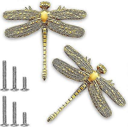 Golden Dragonfly Powerful Drawer Knobs (2), Cabinet Knobs with Screws for Cabinet Handles and Door Handles