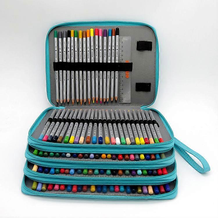 Leather Pencil Case For 168 Pencils. Professional Or Amateur Draftsman blue
