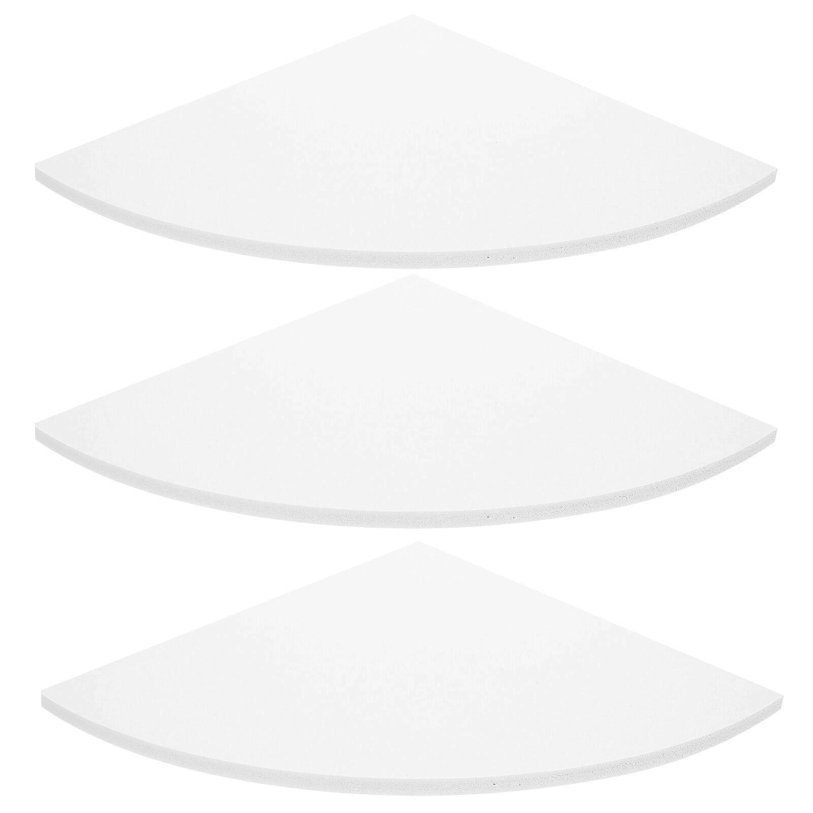 3Pcs Wall Corner Shelves Triangle Fan Shape Storage Racks Wall-mounted Corner Storage Holder