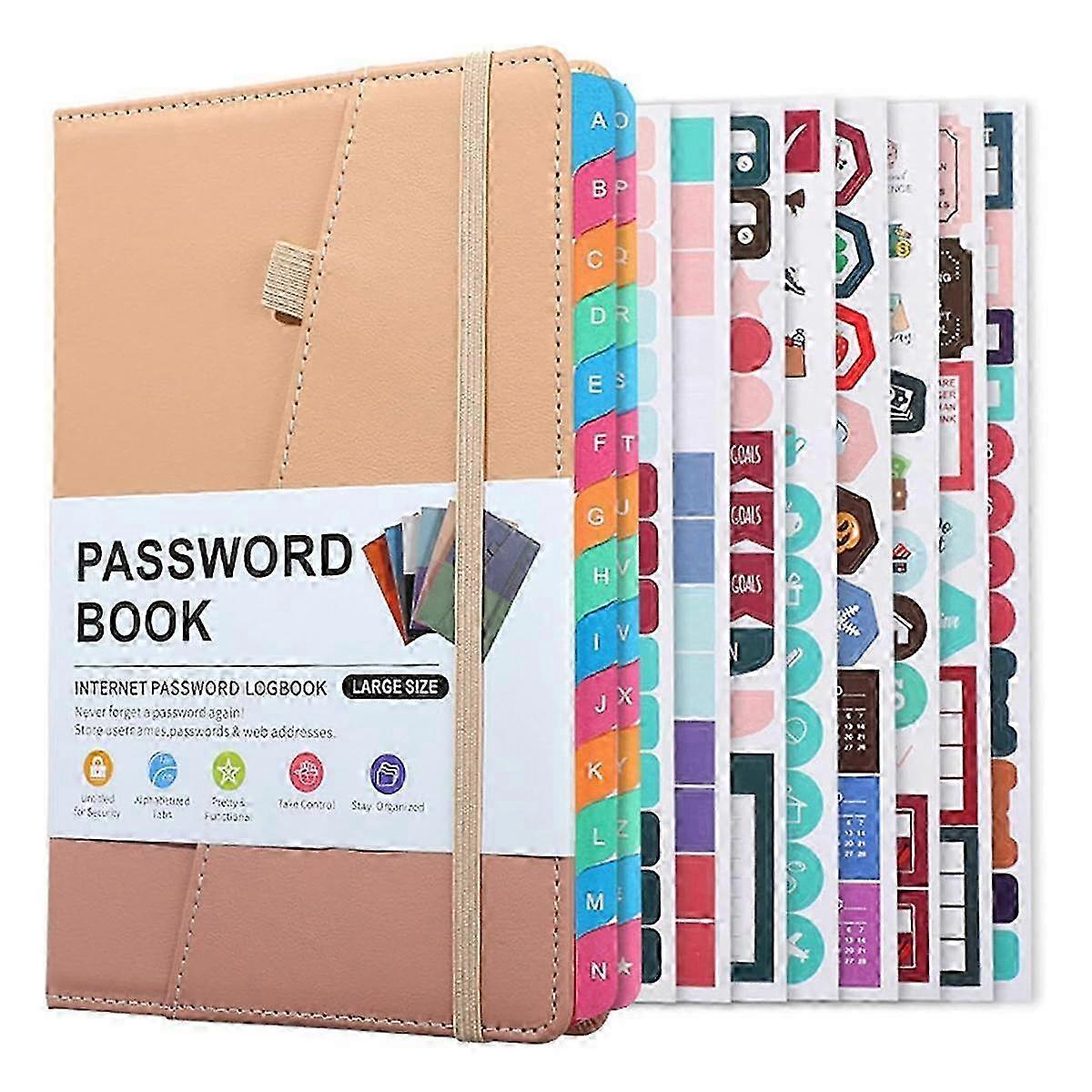 Password Keeper Book With Colorful Alphabetical Tabs And Two Bookmarks, For Seniors 8.4x5.9inch, Internet Address D