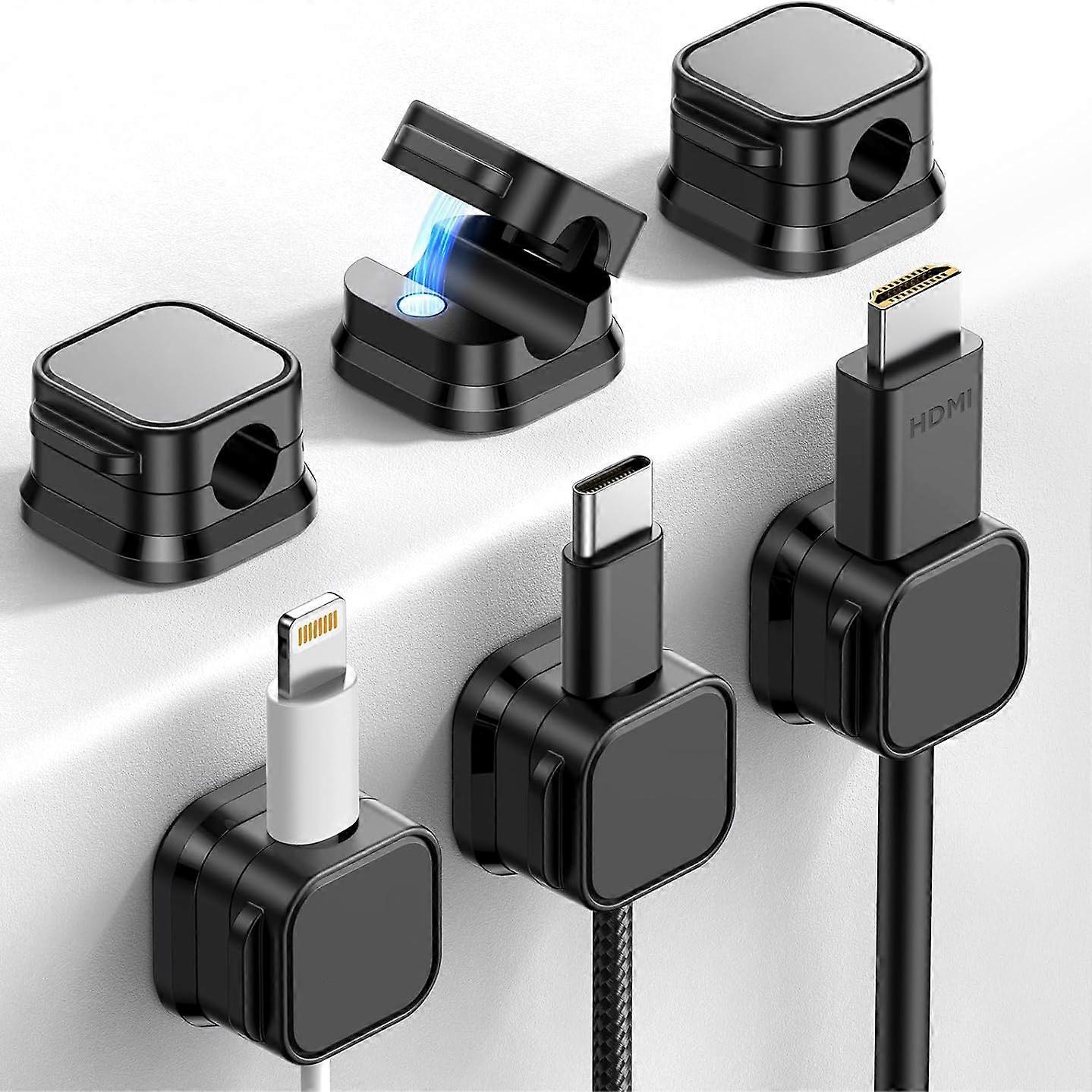 6 Pack Adjustable Magnetic Cable Clips Cord Holder, Adhesive Cable Wire Holde