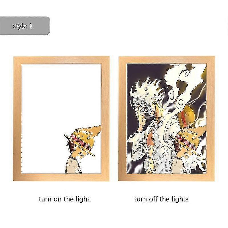 5つのギアルフィワンピースインクリエイティブ照明絵画DIYナイトライト充電アート雰囲気明るい絵画ハンギングペインティング