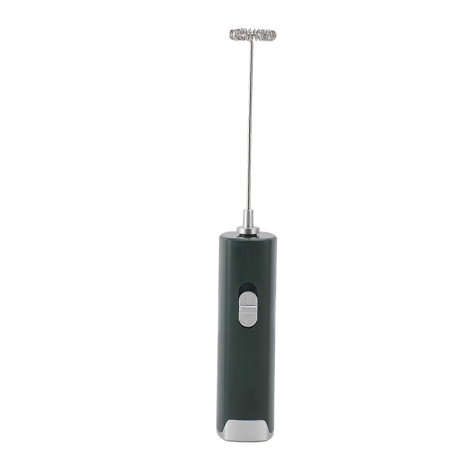 Electric Milk Frother Multifunction Efficient Low Noise Mini Hand Frother Wand for Coffee Lattes Hot Chocolate Dark Green