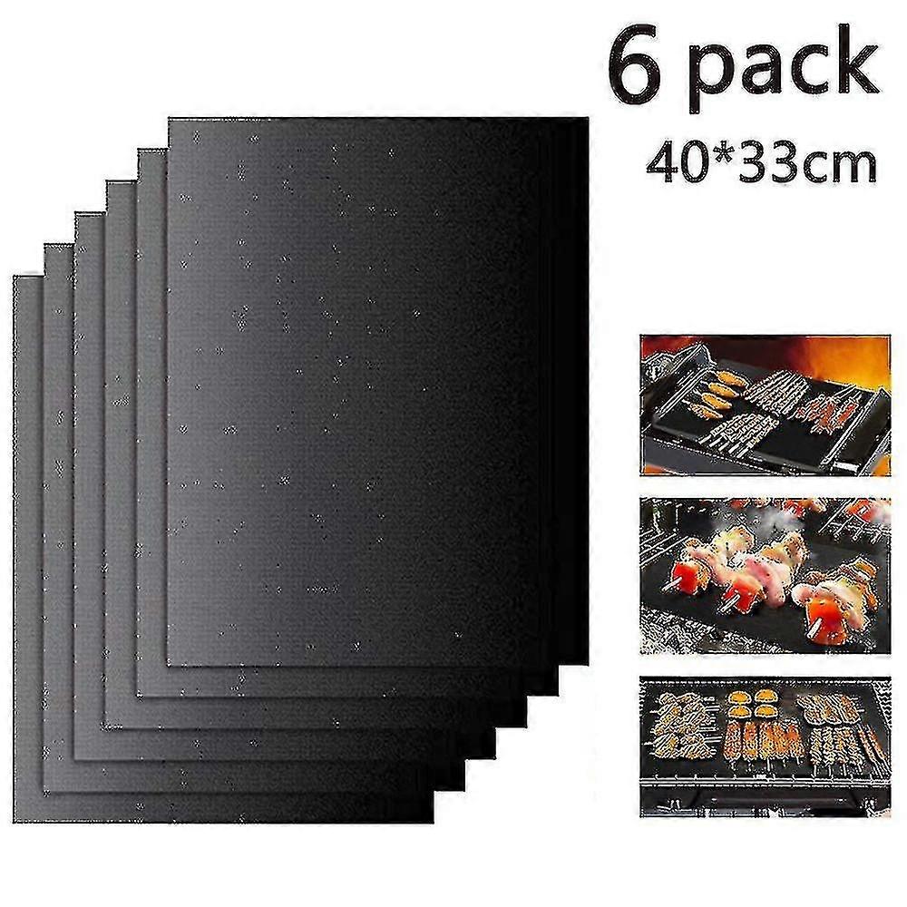 40*33cm*0.2mm Black 6-piece Barbecue Mat
