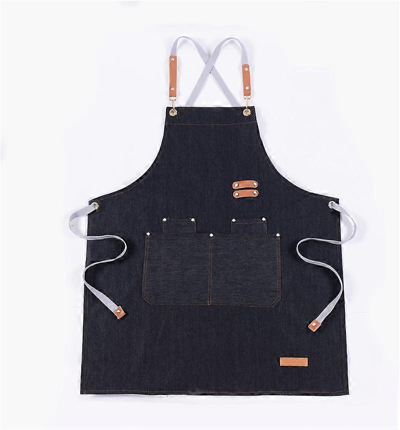 Cotton Canvas Apron with Work Pockets and Adjustable Cross Back Straps, Kitchen Aprons as a Gift