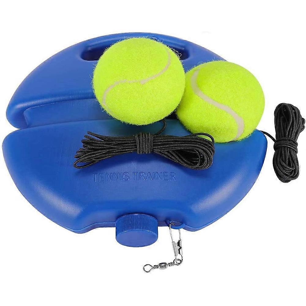 Tennis Trainer Rebound Ball for Self Practice Portable Solo Tennis Baseboard with 2 String Balls and Elastic Ropes for Beginners