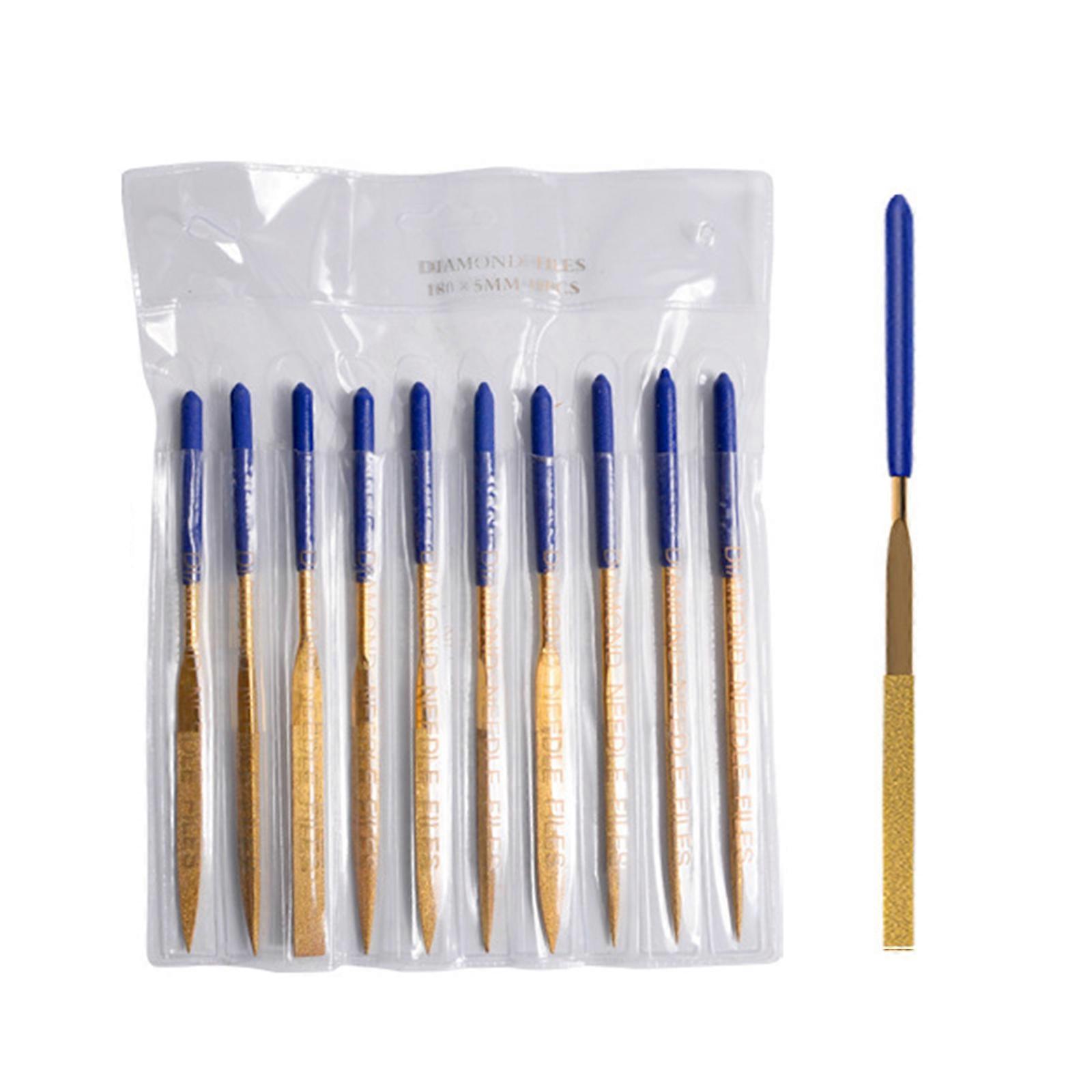 Titanium Diamond Metal File Set Fine Round Needle File Triangular Square Flat