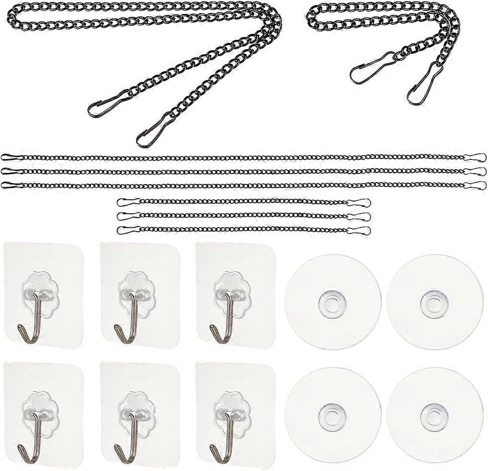 8Pcs 9.8~19.7 Inch Iron Hanging Chains Metal Chain with Hooks Glass Window Hanging Chain Picture Hanging Chain for Bird Feeders Planters Billboard Win